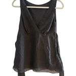 The Limited 100% Silk Gray Babydoll V Neck Tank Top Blouse Size Small Photo 0