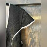 Marc New York Elegant Black Textured Bodycon Dress with White Piping Cocktail Party Evening E4 Photo 2