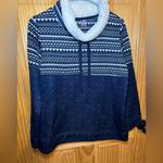 st. john's bay St John Bay Sweatshirt Blue White Fleece with mock Neck size M NWT Photo 1