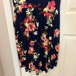 Calipessa Short Sleeve Floral Print Dress in Navy Blue Size M Photo 9