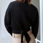 Aritzia  - Wilfred Lorin Alpaca Blend Turtleneck Sweater Tie Detail Black Size S Photo 5