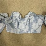 Majorelle Andrea Floral Off The Shoulder Crop Top in Powder Blue Ruffle Size XS Photo 2
