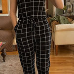 SheIn Black and White striped Jumpsuit with pockets Photo 0