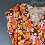 Nine West  Dress Womens Large Floral V-Neck Short Sleeve Belted Wrap‎ NWT Photo 5