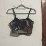 Romwe OXL Sheer Mesh Corset Top Renaissance Art Print Burnout Bustier Photo 2