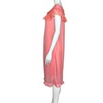Handmade Vintage 60s Coral Peignoir Nightgown Coquette Lace Midi Slip S/M Retro Pink Photo 3