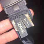 Triangl black S front zipper sexy faux leather swim bikini top Blue Photo 2