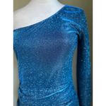 Charlotte Russe Y2K Blue Glitter One Shoulder Bodycon Mini fairy sparkle medium Dress mermaid Photo 1