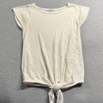 Madewell Tie-Front Marin Sweater Tee in Pearl Ivory Size XXS GUC Photo 3