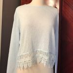 Divided ๐NWOT๐ : Powder Blue Knit Long Sleeve Top with Crochet Trim Photo 1