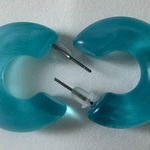 Blue Acrylic Hoop Earrings Photo 0