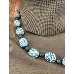 Boho Chic Beaded Necklace‎ White Green Geometric Handmade Fashion Jewelry Photo 1