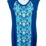 Title Nine  Athletic Tennis Active Lounge Blue Venetian Geometric Dress Sz Small Photo 0