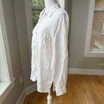 Vintage Studio Works White Linen Long Sleeve Shirt Mother of Pearl Buttons Sz M Size M Photo 2
