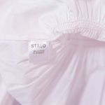 Staud Jules Cotton Poplin Smocked Square Neck Long Sleeve Blouse Shirt White M Photo 2