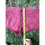 BDG  Low Rise Dolphin Denim Shorts Women's 29 Burgundy Distressed‎ Frayed Hem Photo 8