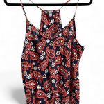 Aerie  Navy Red Paisley Print Tank Top Photo 0