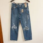 Levi's Levi’s Ribcage Ankle Straight Jeans Size 29 NEW Distressed Medium Blue Wash Photo 2