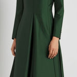 Chester Weinberg Dress 8 Vtg 60s Green Silk Cocktail Gown Covered Buttons Photo 0