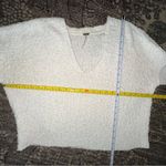 Free People  Women’s Size S White Cotton Textured Boucle Knubby Sweater Photo 5