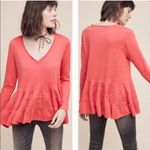 Anthropologie Deletta Pink Thea Peplum Ruffle Top Photo 1