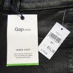 NWT GAP 1969 Inner Cozy Legging in Black Orbit Coated Side Snap Stretch Jeans 27 Photo 2