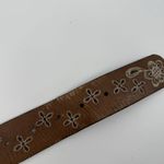 Fossil  Brown Faux Leather Embroidered Geometric Pattern Belt Womens Size Small Photo 3