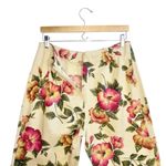 EXPRESS VTG Women's Beige/Red Floral High Rise Straight Leg Linen Blend Pants Photo 2
