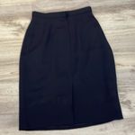 Navy Blue Japanese Made Skirt Light Sheer Material with Silky Lining Zip Up Back Photo 4