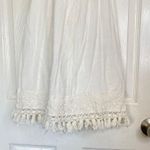 l*space L Aloha Mini Dress Crochet Fringe Floral White Coverup Summer Size Medium Photo 5