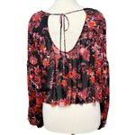 Free People Up For Anything Top Size M Floral Print Smocked Flowy Fit Boho Indie Photo 3