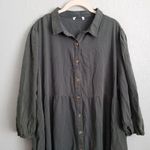 Baltic Born Sari Green Buttondown Babydoll Dress Photo 2