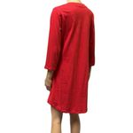 Cotton Pillow Talk Red Embroidered Cat Naughty Nice Sleep Shirt Nightgown Medium Photo 4