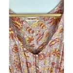 Lucky Brand Patterned Floral Flutter Sleeve Maxi Dress Size Medium Photo 3