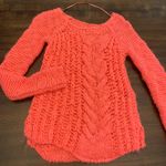 Free People  Sweater Women’s XS Hot Tottie Cable Knit Pink Orange Photo 0
