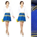 Alice + Olivia  Russo Skirt, Blue/ Yellow Size 12 Retail $275 Photo 5