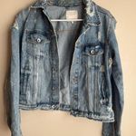 ZARA Blue Distressed Jean Jacket Size Medium Photo 0