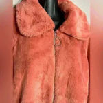 Molly Bracken ‎ Women's Faux Fur Jacket Salmon Size Small Photo 1