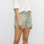 Club Monaco  Green Linen Jog Shorts Photo 0