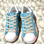 COB CULTURE OF BRAVE White Leather Neon Glare Blue Glitter Wing Sneaker 8 Photo 2