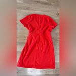 J.Crew Factory Textured Knit Wrap Dress bright cerise orange red size large Photo 11