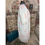 house dress duster floral lace collar pink white nightgown robe Size L Photo 9