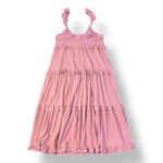 J.Crew NWT Tiered‎ Ruffle Knit Keyhole Maxi Dress Size XS Weathered Rose Pink Photo 4