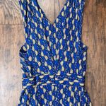 Issa London • Gathered Long Gown maxi dress sleeveless blue rayon jersey chain Size 2 Photo 12