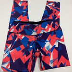 Ododos Ankle Geometric Pattern Legging Size Large Blue Photo 0