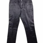 Gap Vintage Y2K 2000s Boot Cut Genuine Leather Black Pants Bikercore Size 2 Photo 0