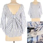 Anthropologie ’s Drew Top Open Bow Back Blouse, Natural Denim Size S NWT $166.00 Photo 10