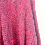 Knox Rose  Burgundy Printed Long Sleeves Open Front  Long Cardigan, Size Large Photo 5