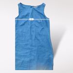 Casual Corner Blue Linen‎ Maxi Dress Size 6 Vintage Classic Coastal Boho Minimal Photo 2