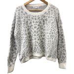 Bella Dahl NWT Medium Gray Titanium Sweater Animal Print Cheetah Fuzzy Soft Cute Photo 1